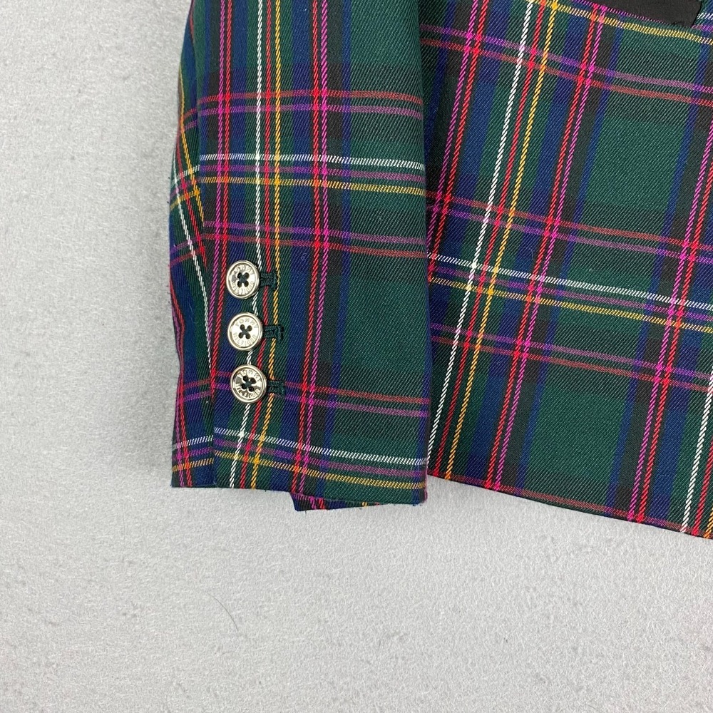 Tommy Hilfiger Plaid Blazer Womens Size 6 Preppy Equestrian Elbow Patch Jacket - Picture 4 of 16